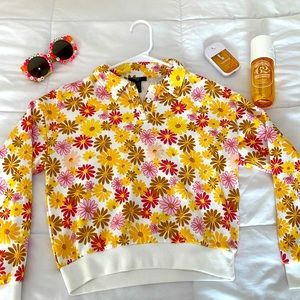 Forever 21, long sleeve, collared shirt, flower printed